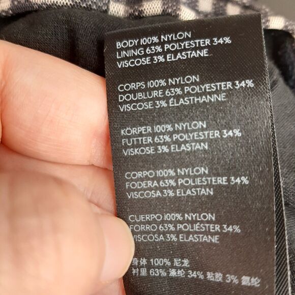 NWT S Urban Outfitters B&W Gingham Plaid Cami Crop Top w/ Ruching Small Sm black - Picture 8 of 9